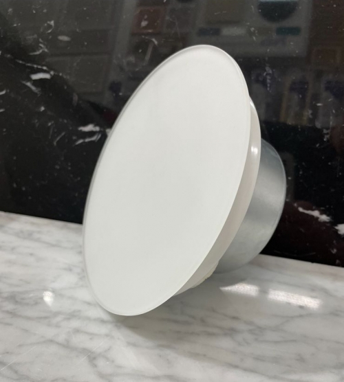 Анемостат со стеклянной внешней частью FOZA D 100 мм. Матовое стекло. RAL 9003 Круглый