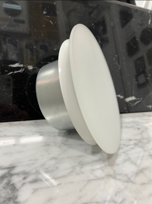 Анемостат со стеклянной внешней частью FOZA D 100 мм. Матовое стекло. RAL 9003 Круглый