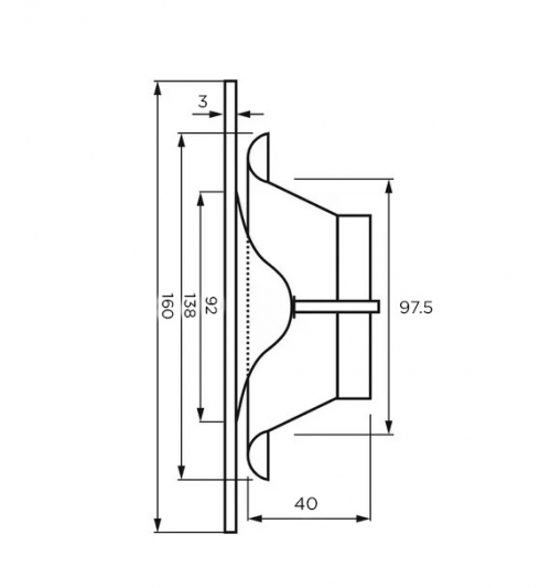 Анемостат со стеклянной внешней частью FOZA D 100 мм. Матовое стекло. RAL 9003 Круглый
